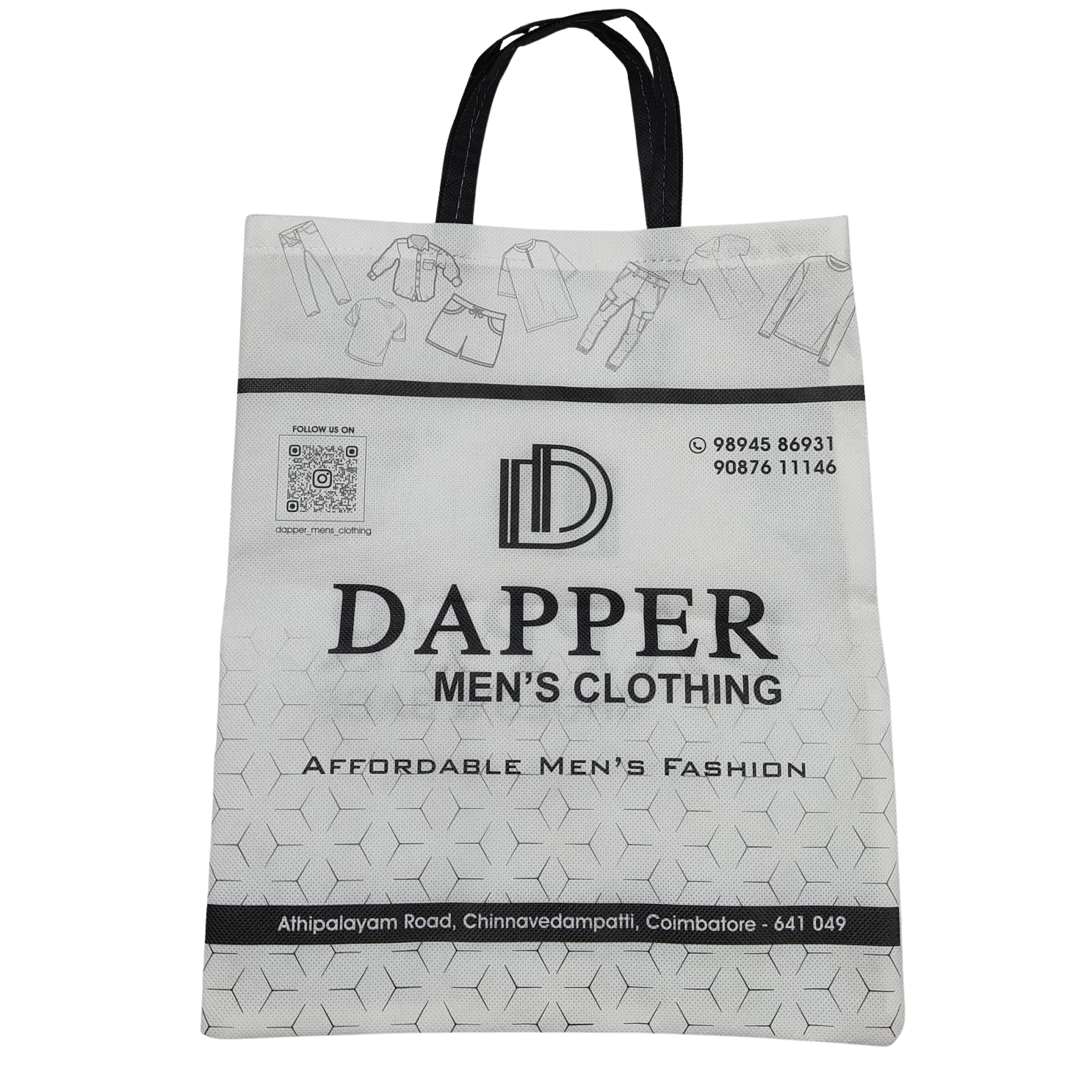 Customized PP Non-Woven Printed Flat Shopping Bag-Loop Handle