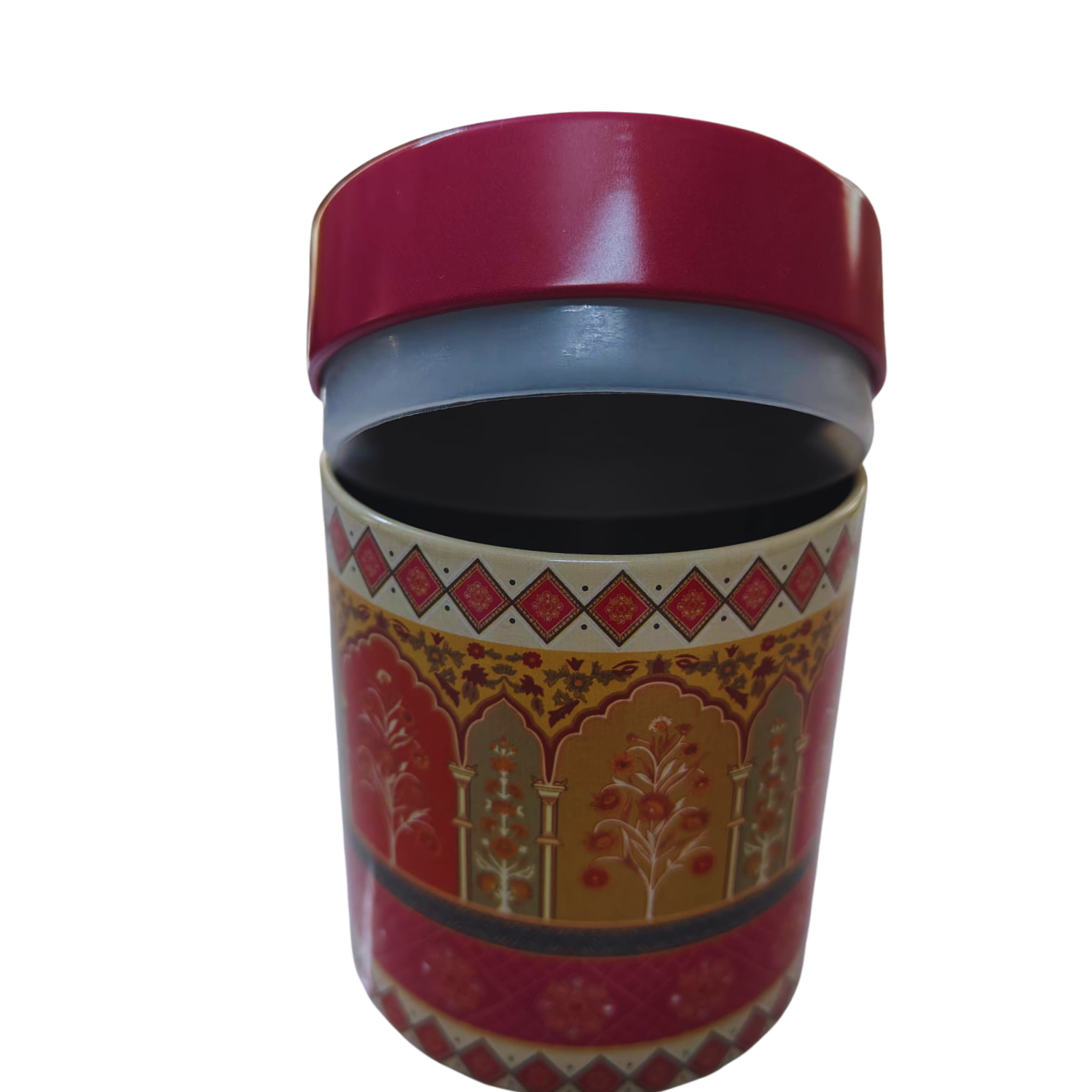 Cylindrical Storage Container- Pink Floral Print design Small - Image 3