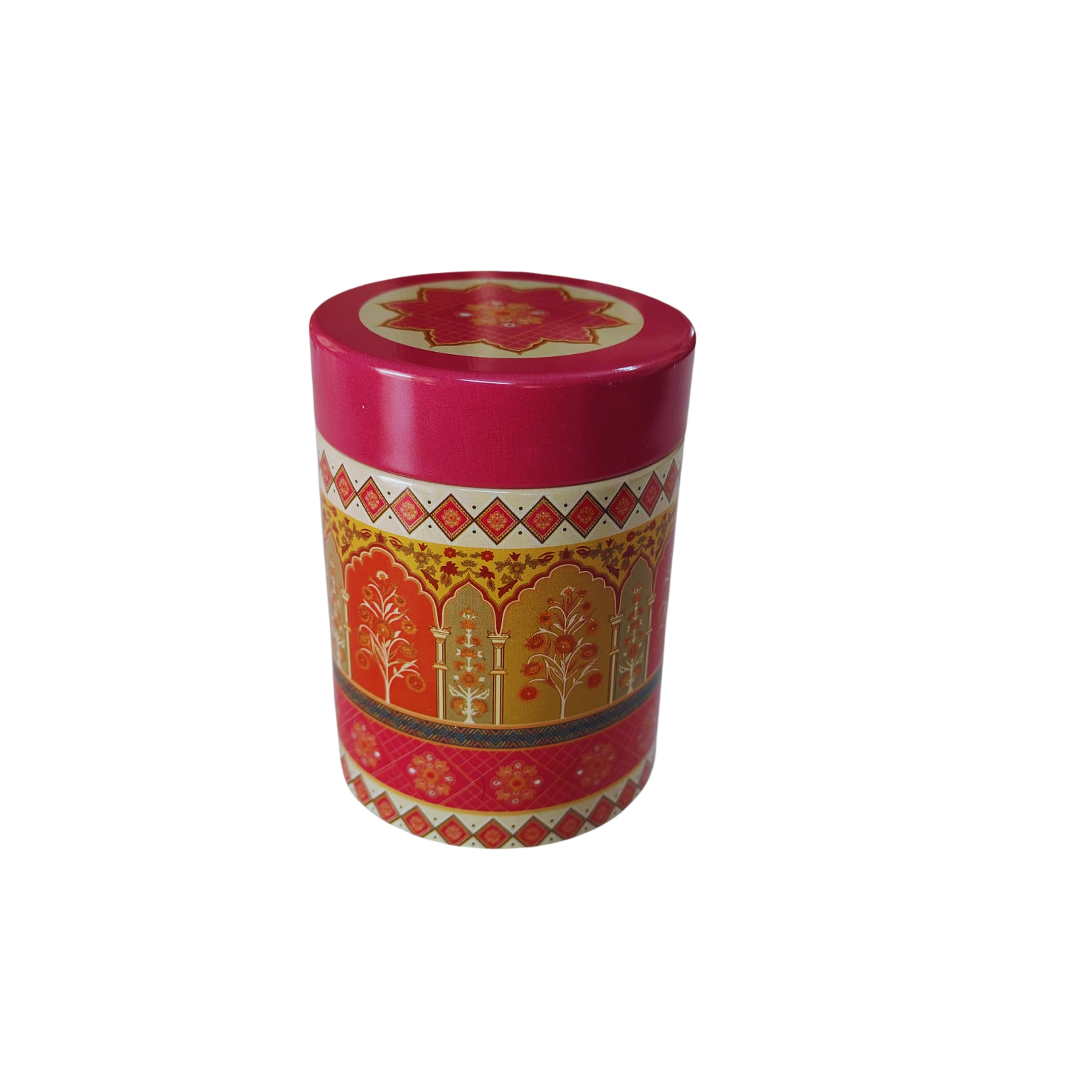 Cylindrical Storage Container- Pink Floral Print design Small