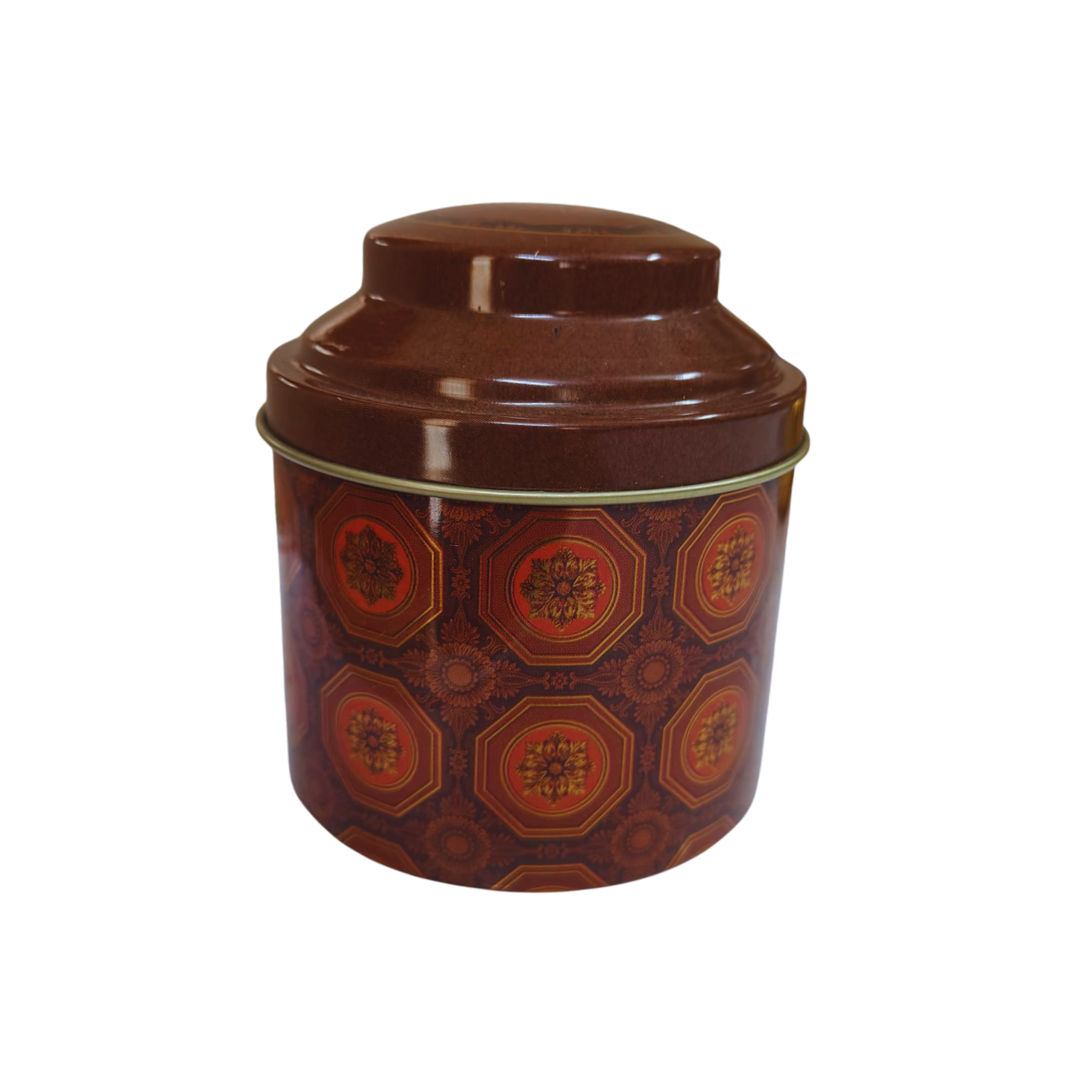 Decorative Printed Storage Container – Brown