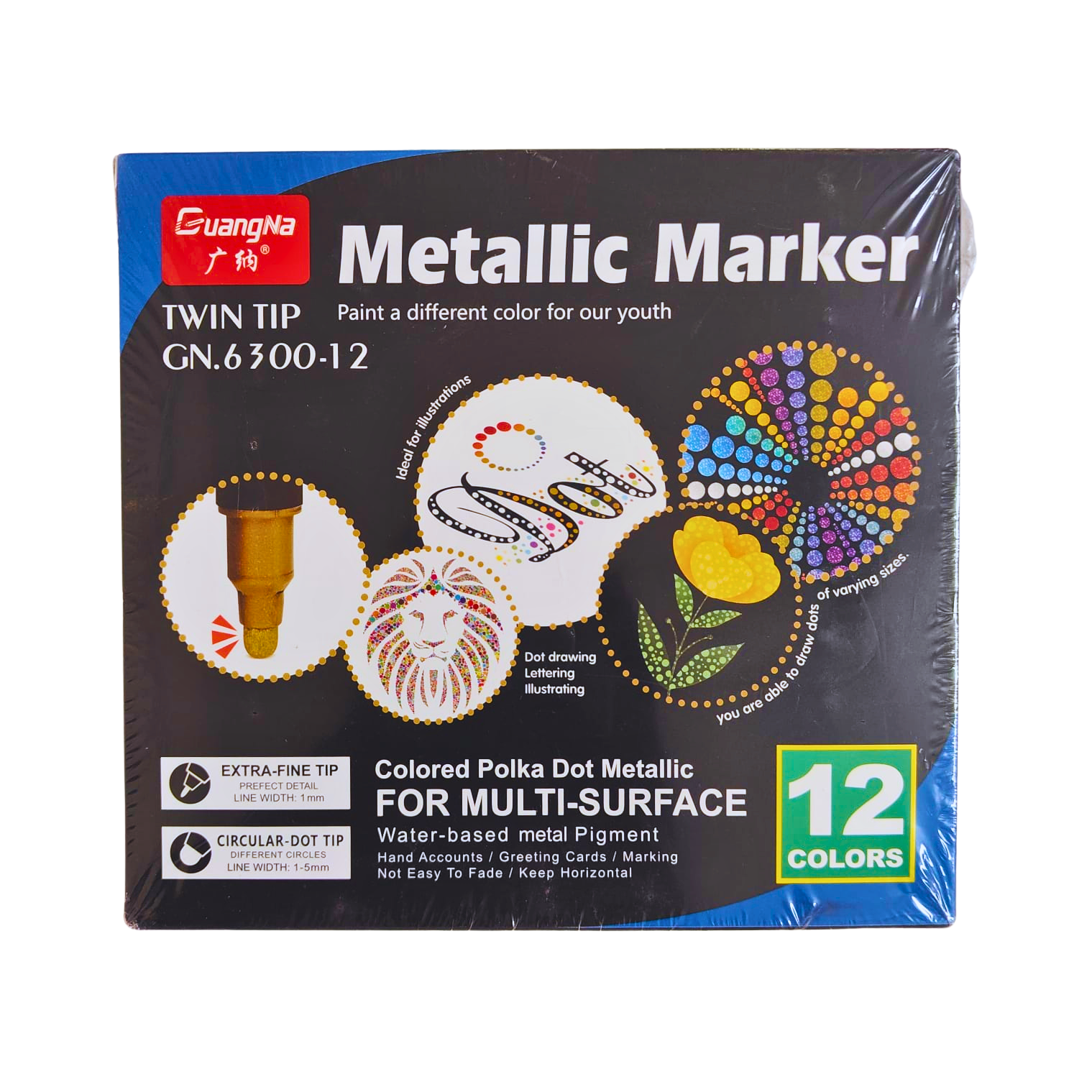 Metallic Marker Twin Tip 12 pcs