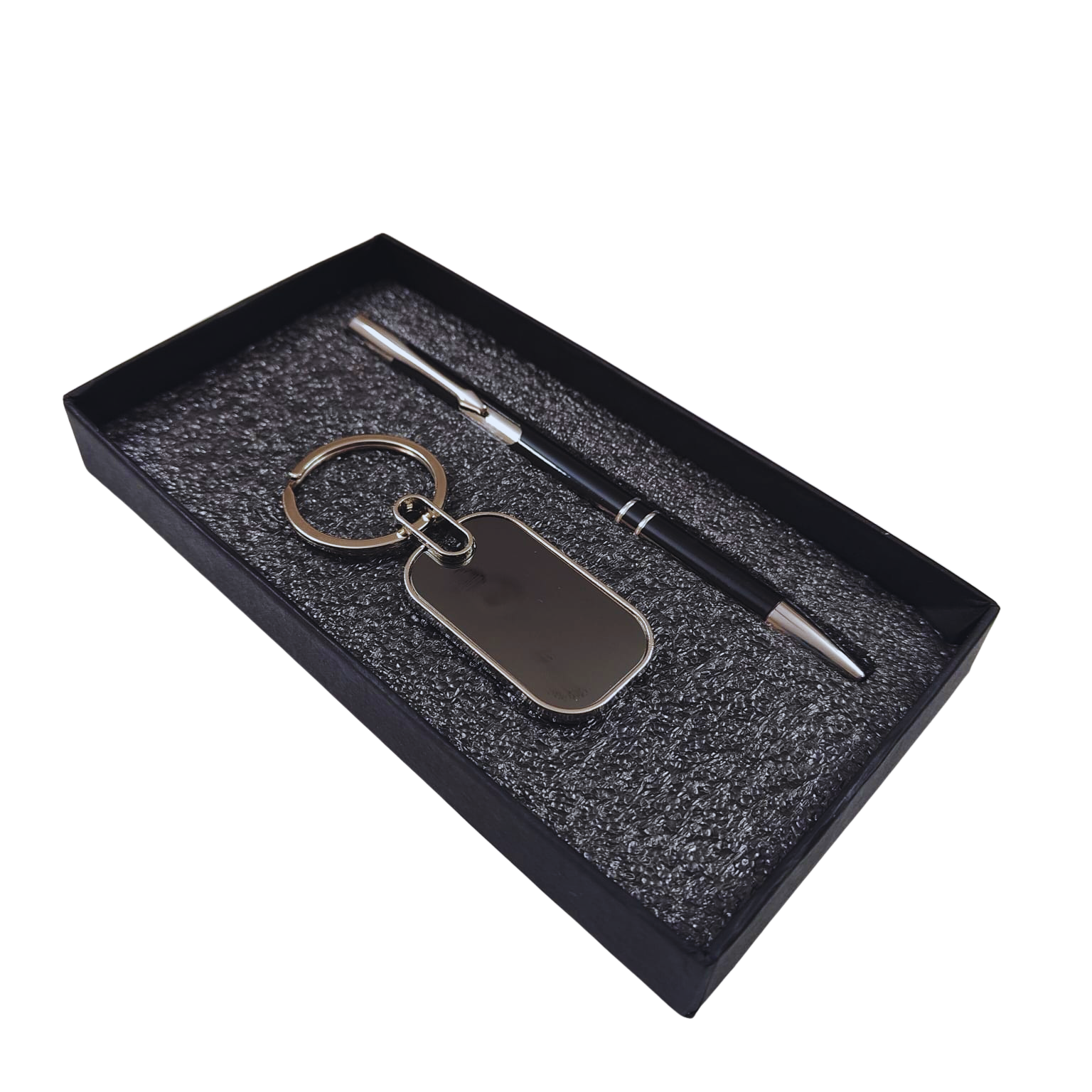 Metal Pen and Key Chain Cambo Set (Black) with Box - Image 3