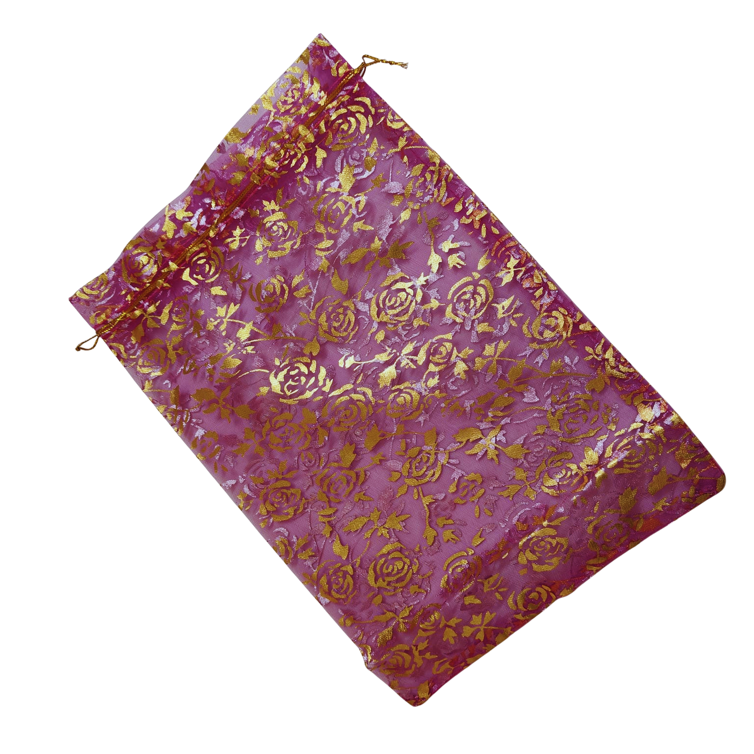 Printed Organza potly bags (Pink) Pack of 40 - Image 2