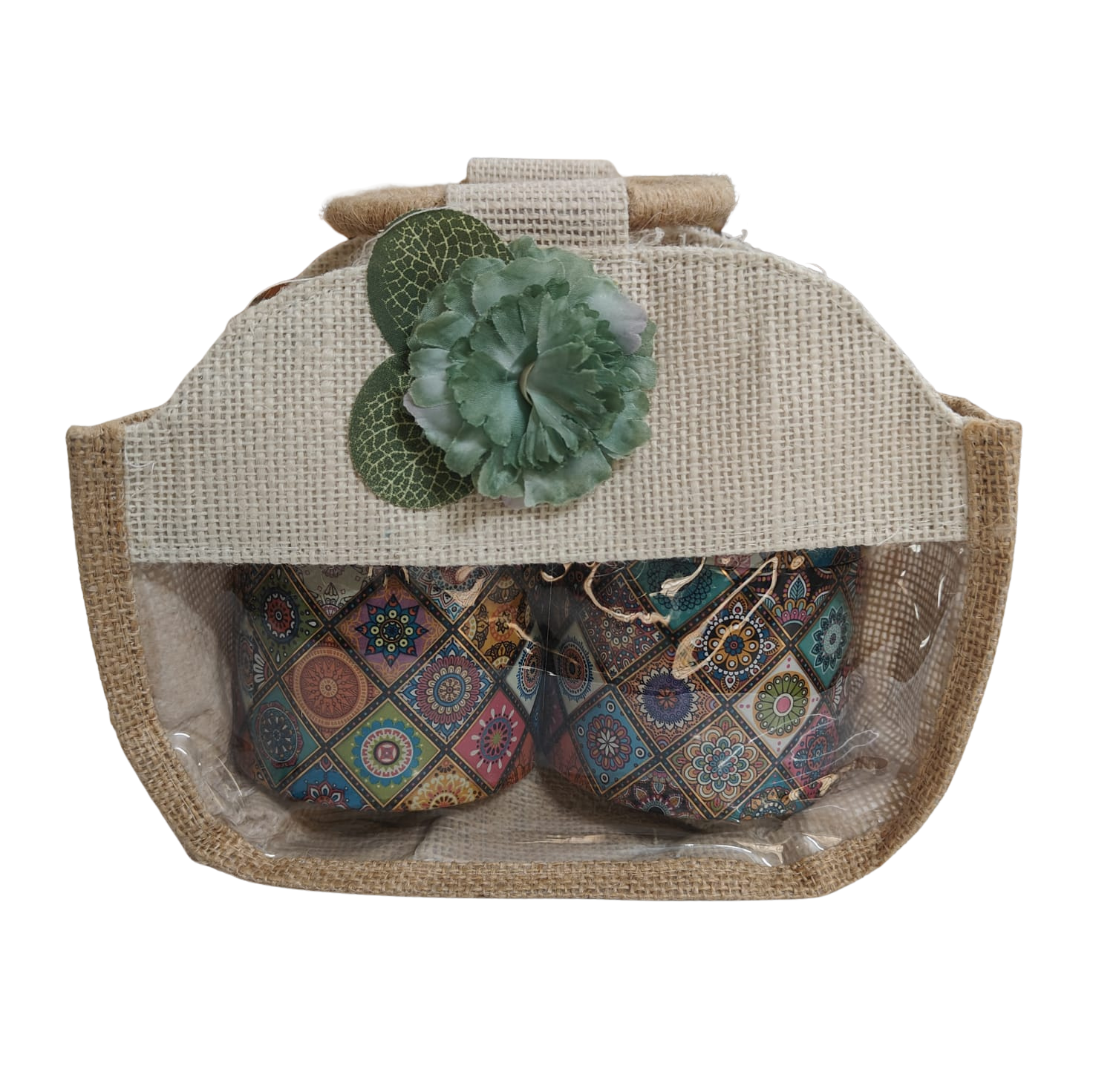 Round Handle Floral and Window Design Jude Bag-Small - Image 6