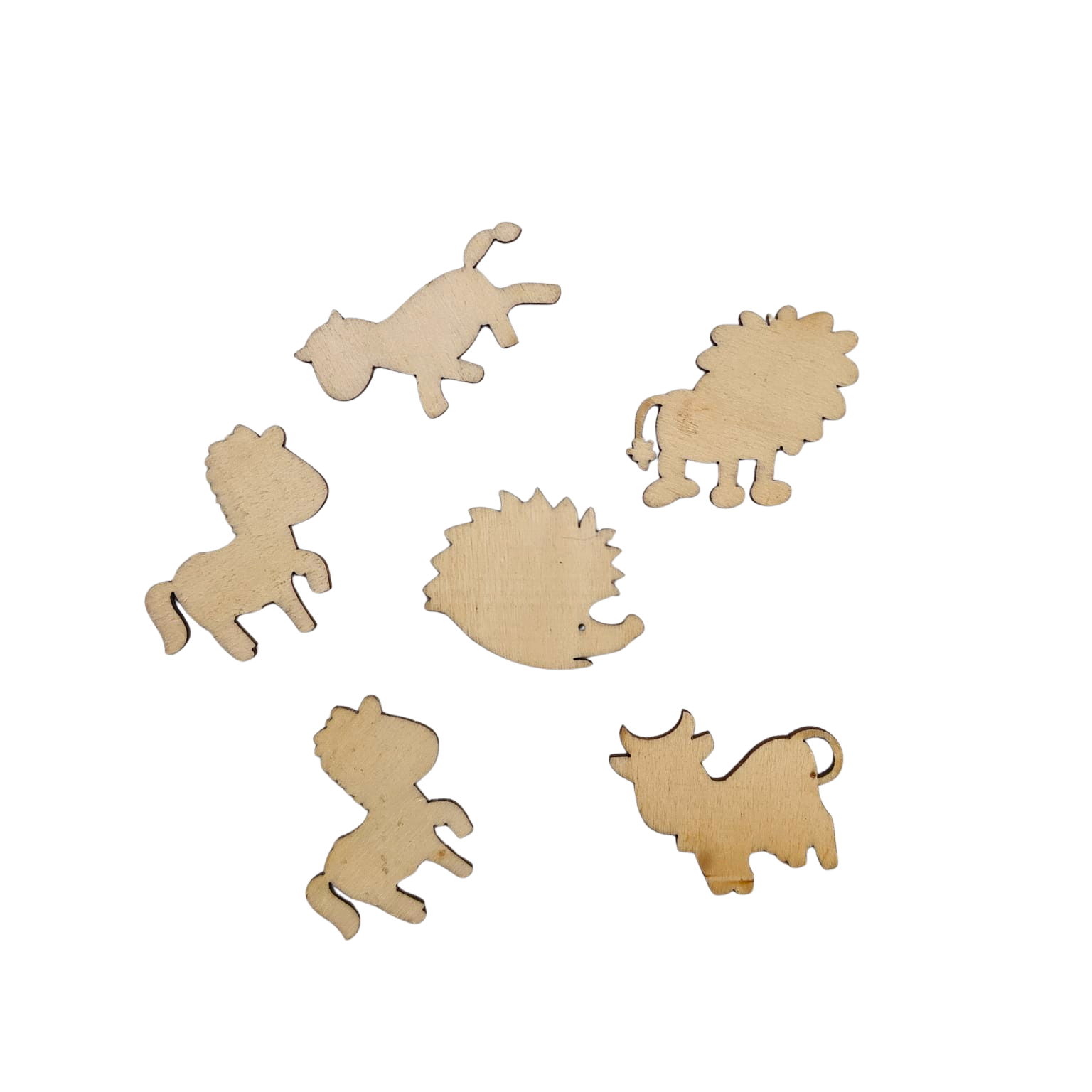 Wooden Craft Animal Design 6 pcs (1set) - Image 2