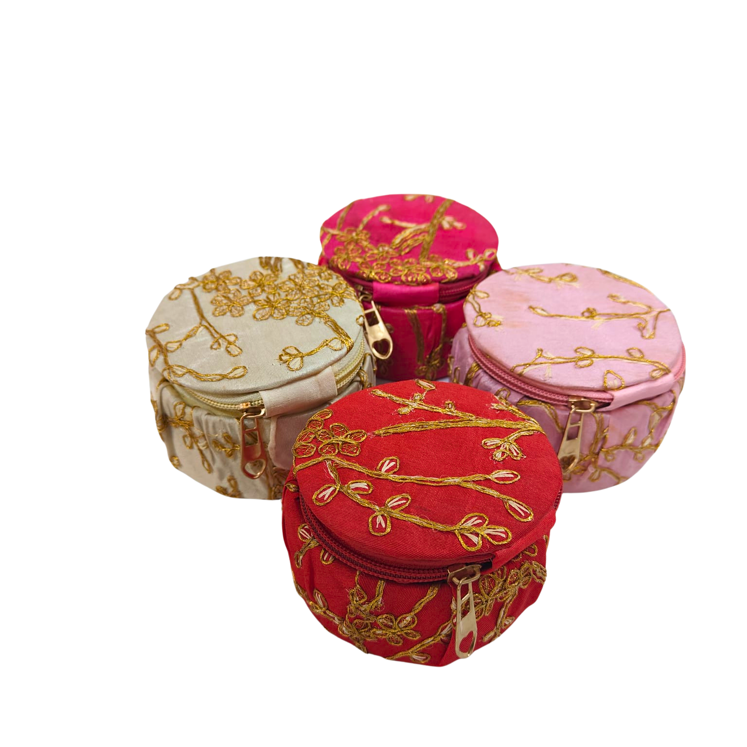 Embroidered Round Zipper Gift Box Small