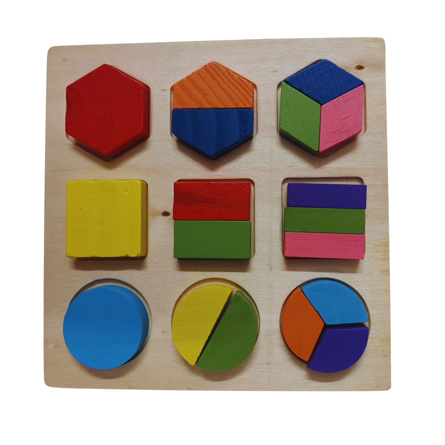 Fraction Puzzle (Circle, Square, Hexagon)