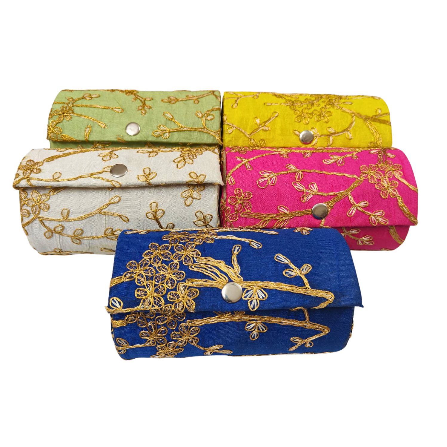 Handmade Embroidered Round Bangle Gift Box – Big
