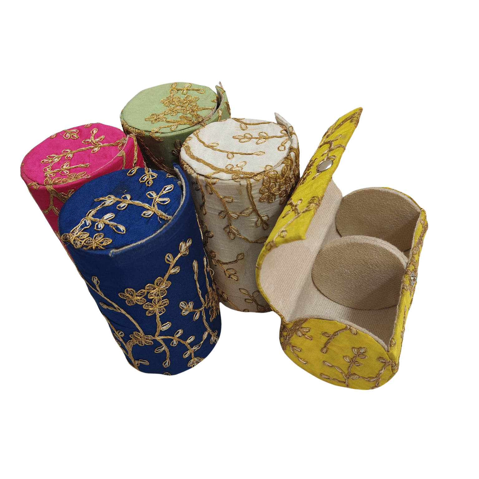 Handmade Embroidered Round Bangle Gift Box - Big - Image 15