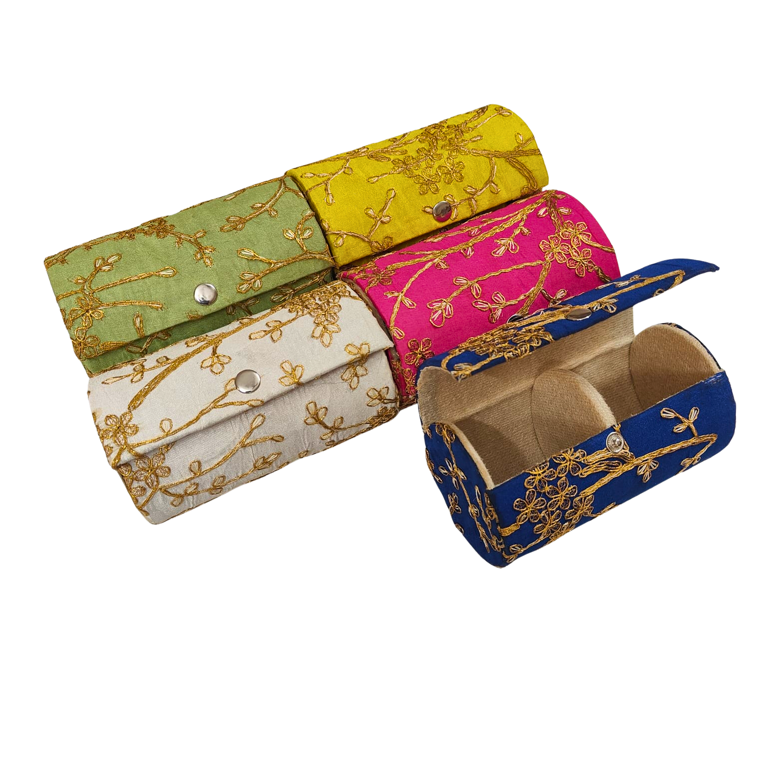 Handmade Embroidered Round Bangle Gift Box - Big - Image 2