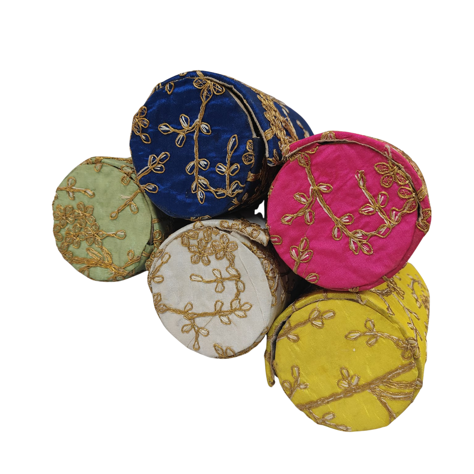 Handmade Embroidered Round Bangle Gift Box - Big - Image 3