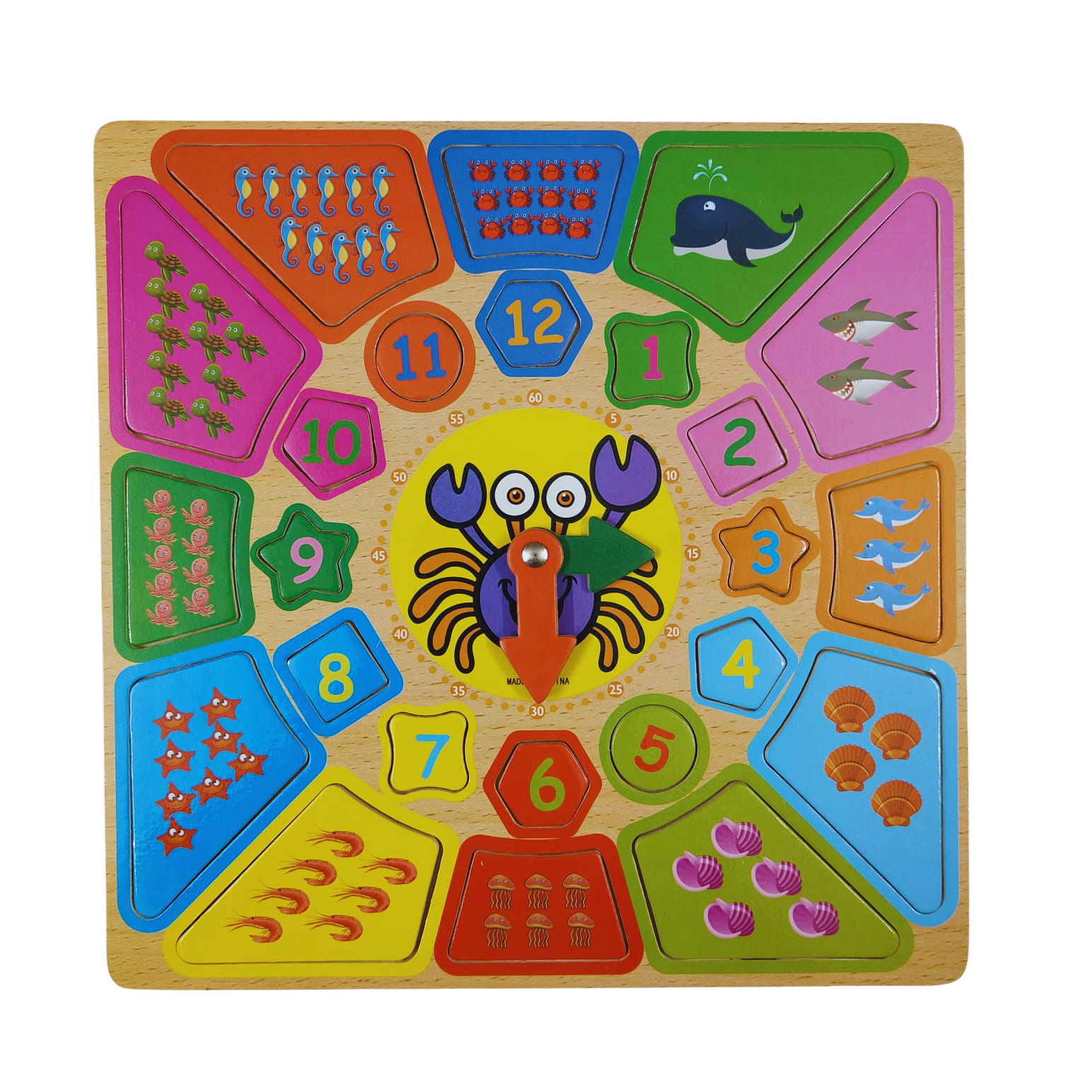 Sea Animals and Number Clock Board