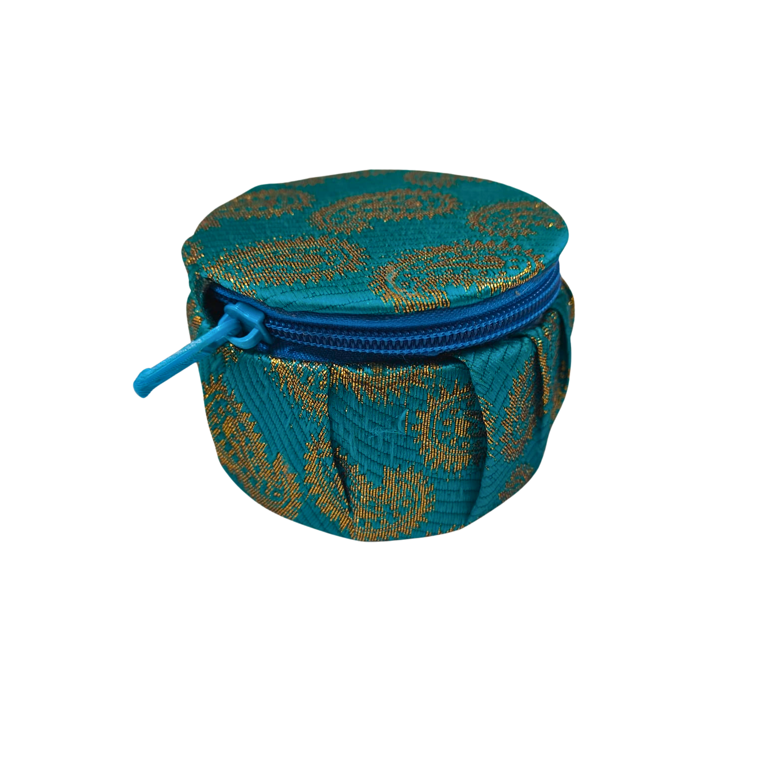 Traditional Paisley Fabaric Round Zipper Gift Box Small - (Dm*H) 8cm * 4.5cm - Image 5