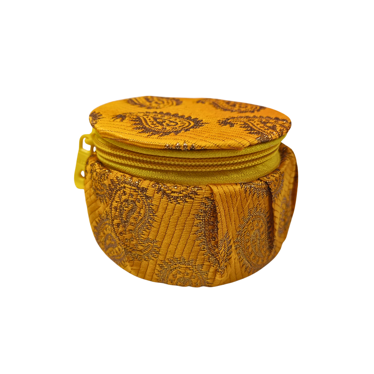 Traditional Paisley Fabaric Round Zipper Gift Box Small - (Dm*H) 8cm * 4.5cm - Image 8
