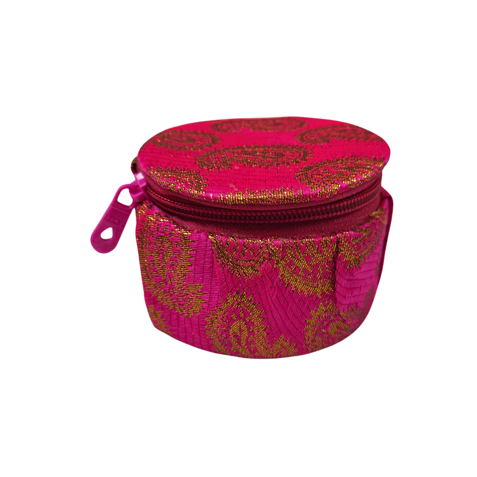 Traditional Paisley Fabaric Round Zipper Gift Box Small - (Dm*H) 8cm * 4.5cm - Image 9