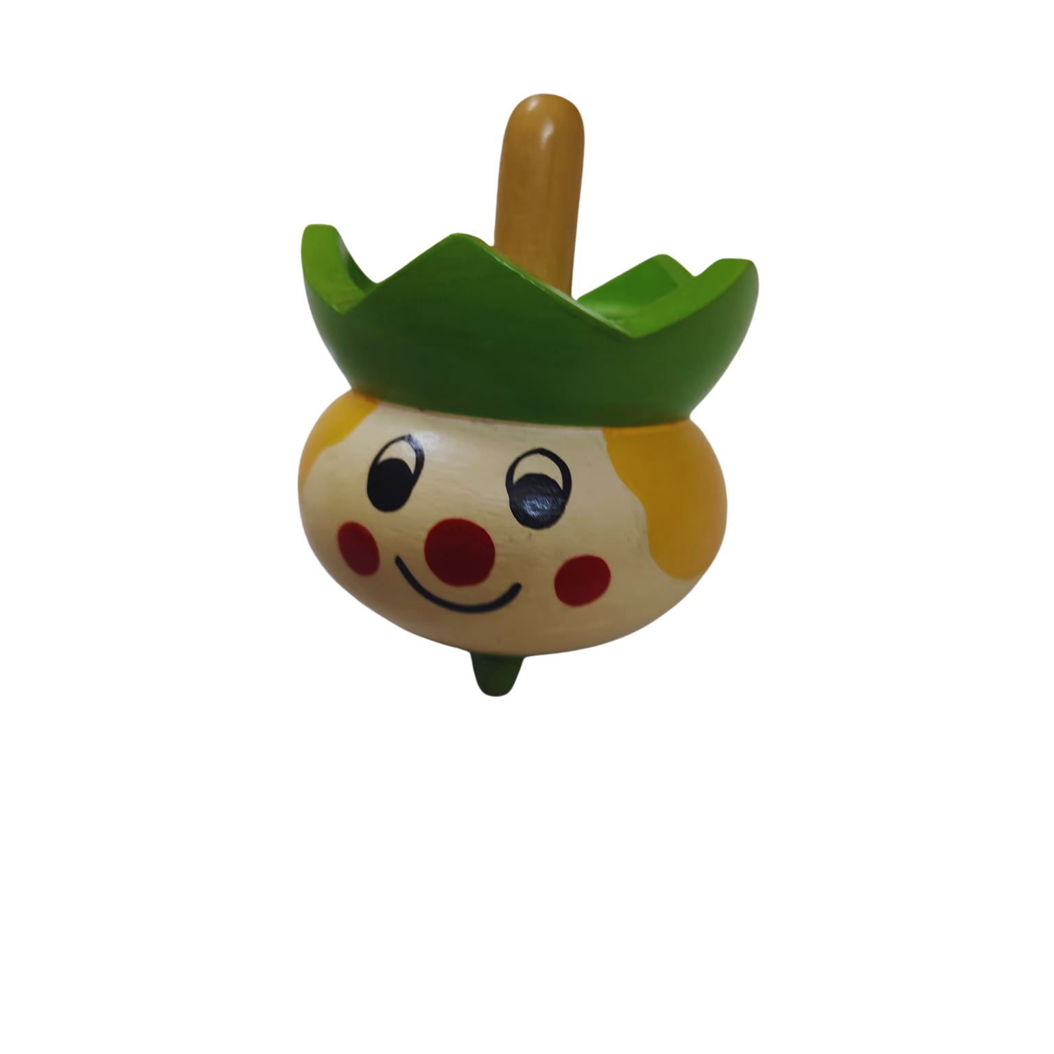 Wooden Clown Theme Spin Top