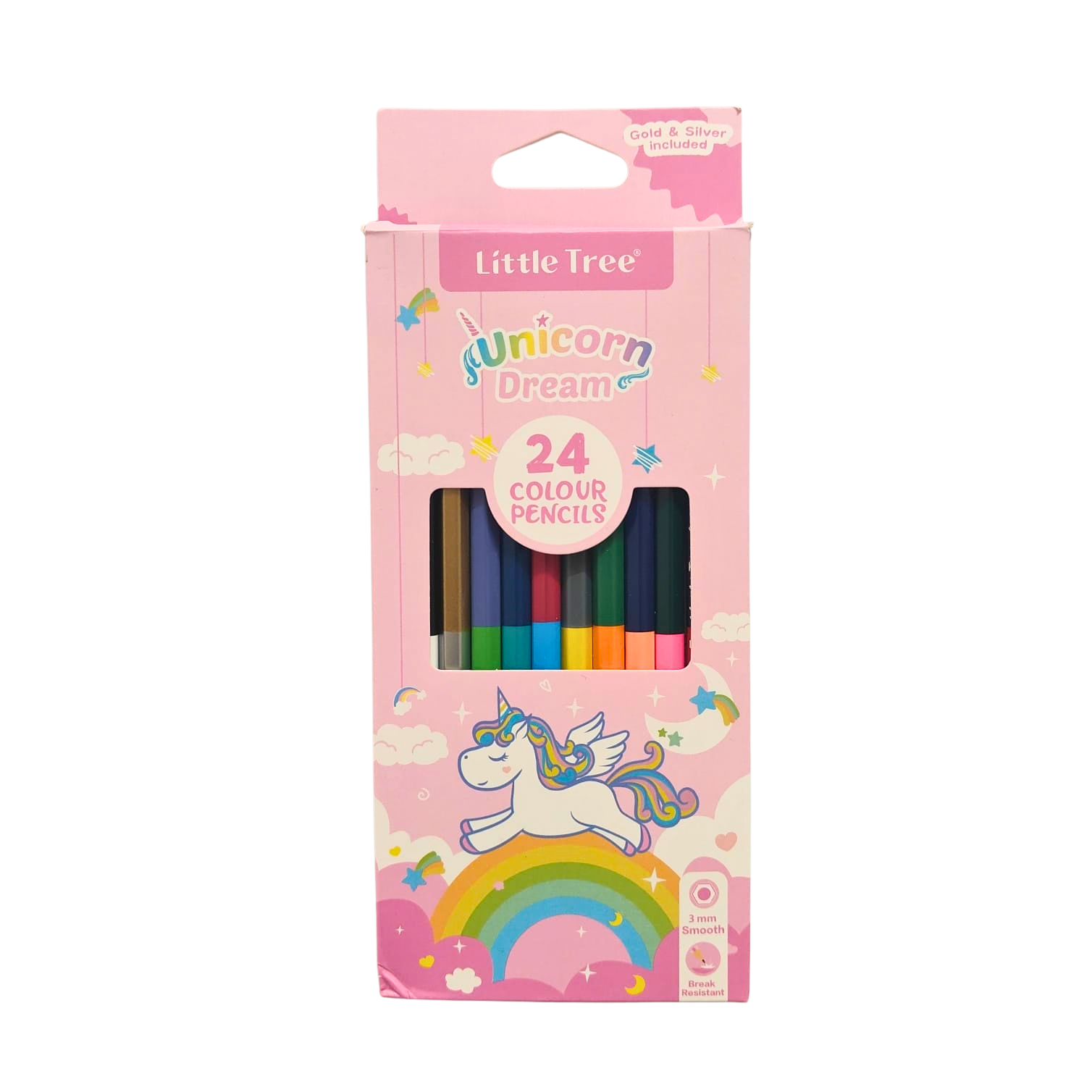 Little Tree Unicorn Dream 24 Colour Pencils 3mm-Double Side